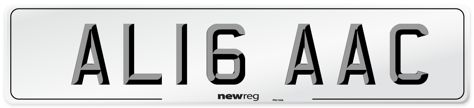 AL16 AAC Number Plate from New Reg